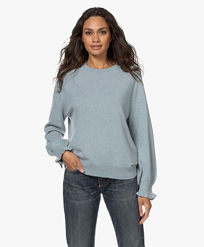 Repeat Raglan Sweater in Organic Cashmere - Aqua