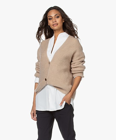 by-bar Soof Mohair Blend Buttoned Cardigan - Sand