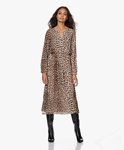 Drykorn Calsey Leopard Printed Midi Dress - Warm Sand
