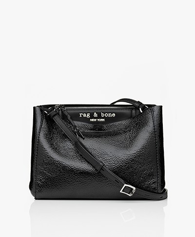 Rag & Bone Passenger Patent Leather Crossbody Bag - Black