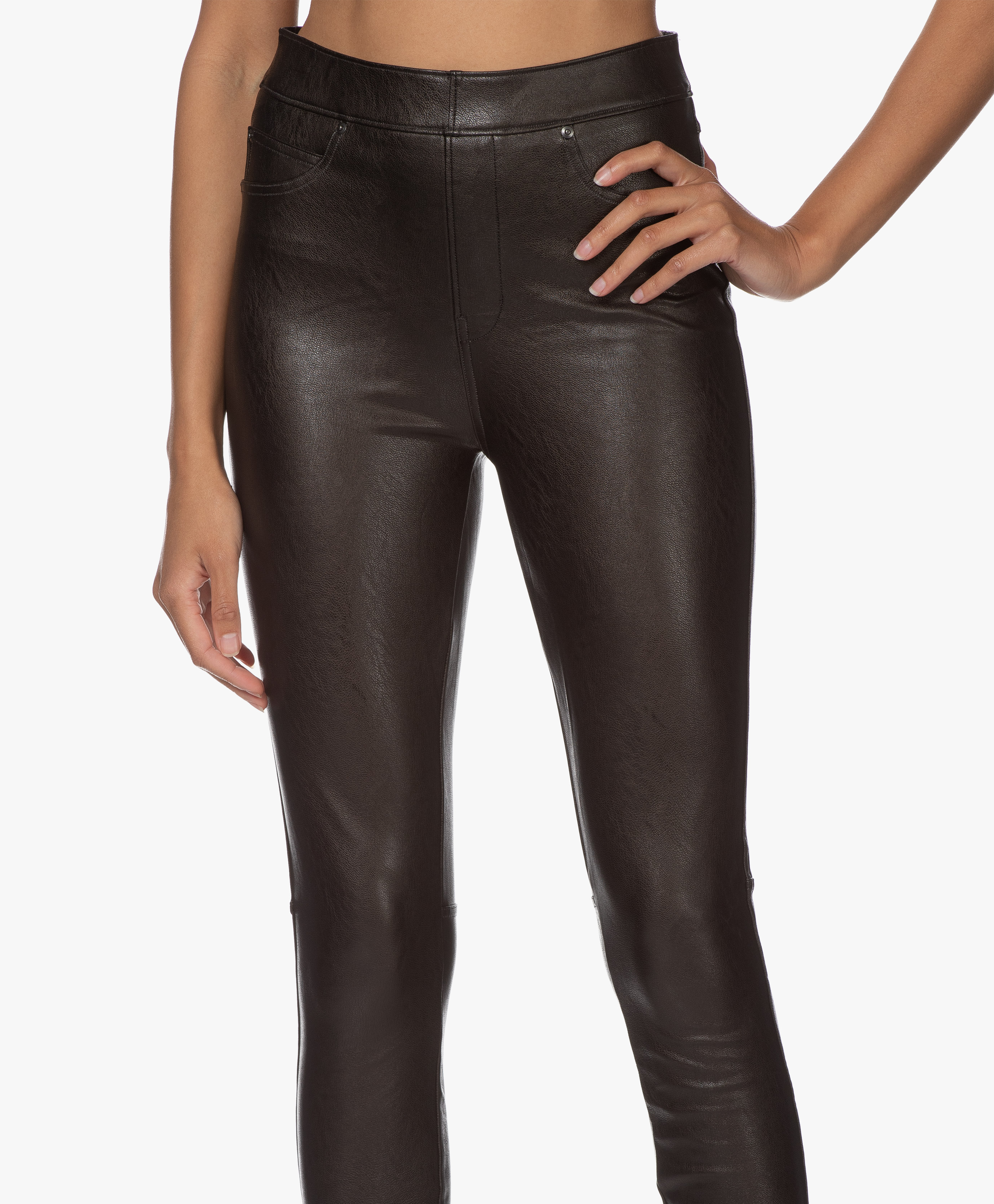 SPANX® Leather-like Ankle Skinny Pants - Classic Black - spx 20282r