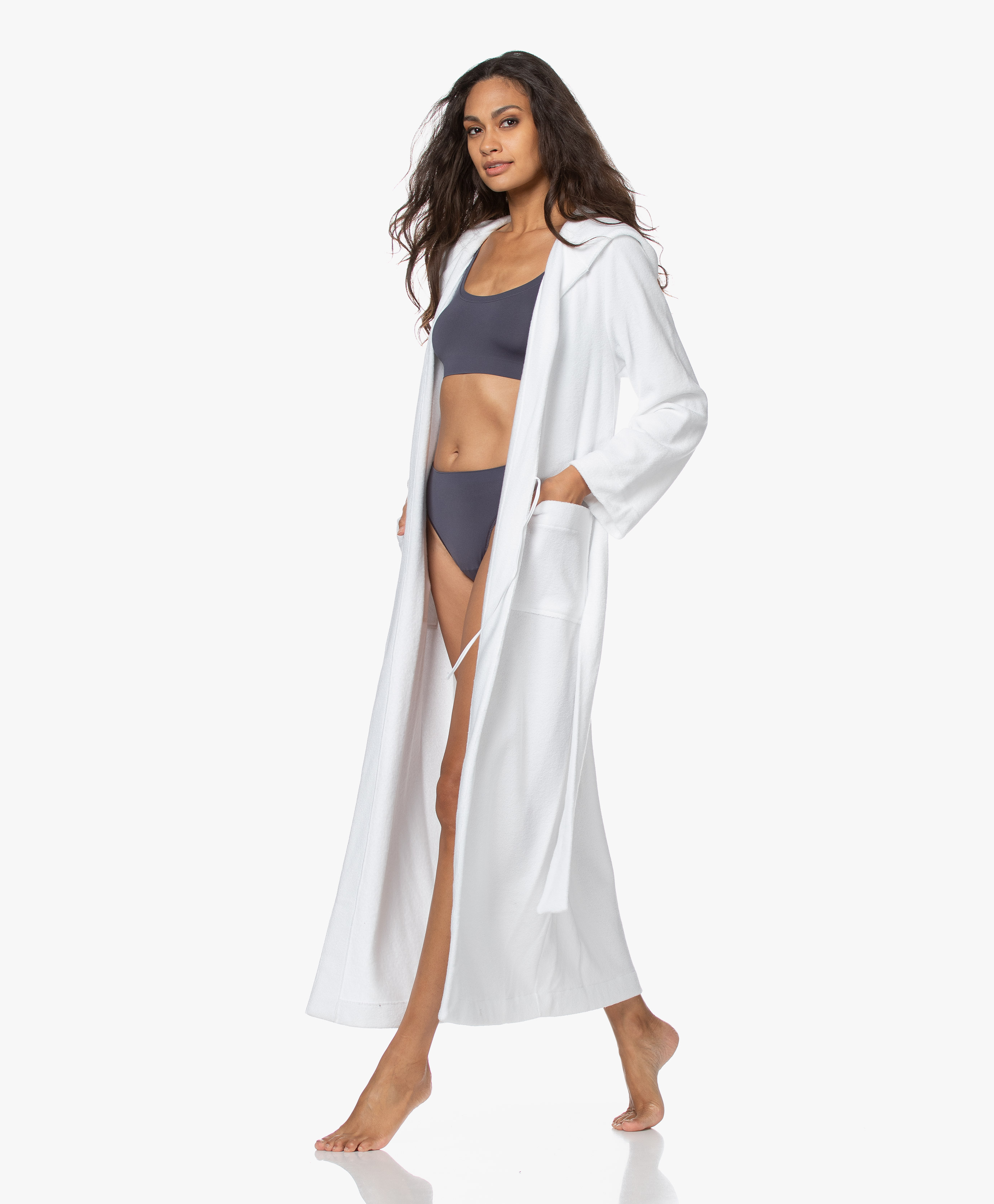 HANRO Robe Selection Ankle-length Hooded Robe - White - 077304 0101