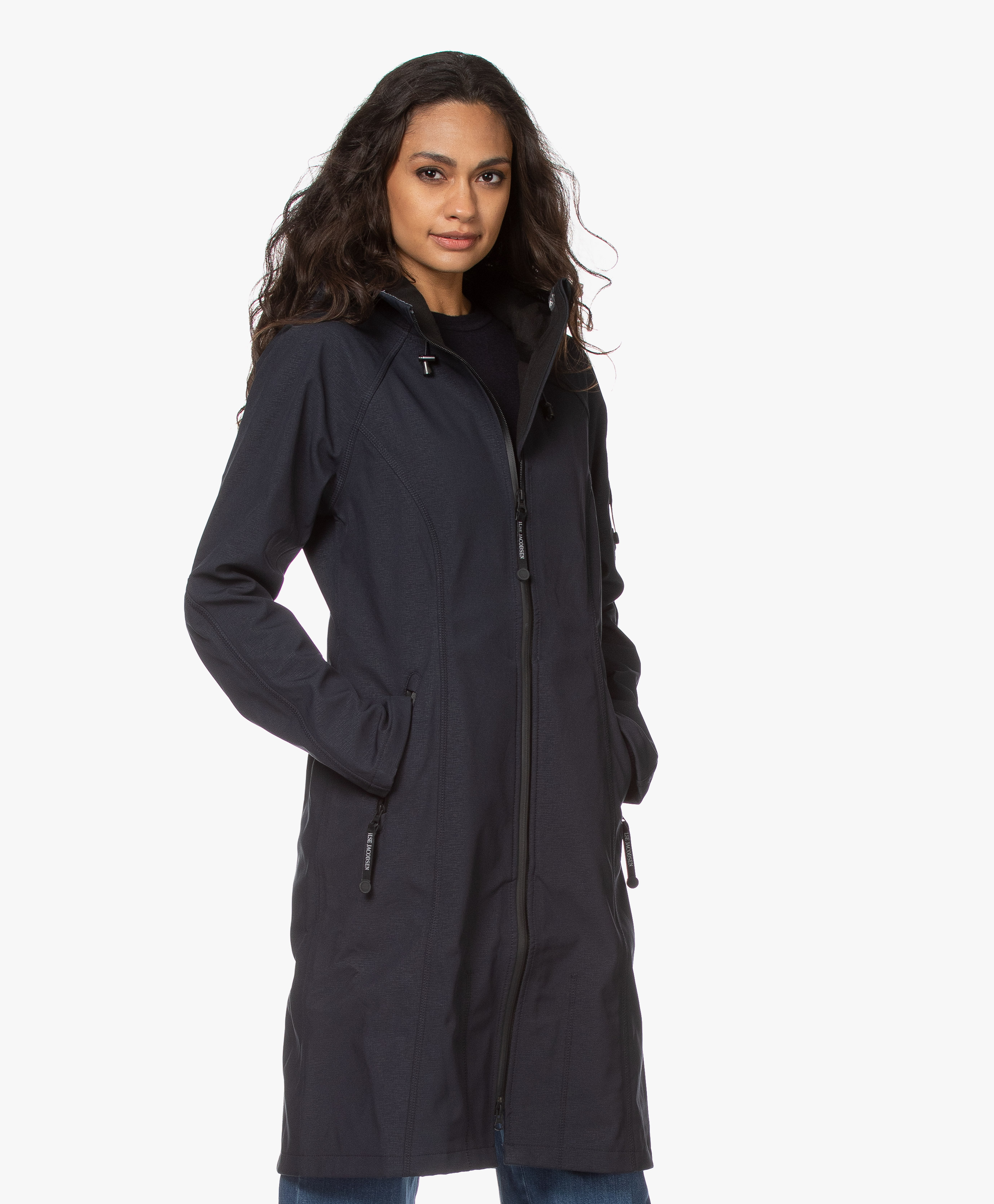 Ilse Jacobsen RAIN37L Long Softshell Raincoat - Dark Indigo - rain37l ...