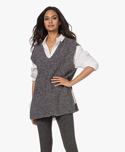 Drykorn Beolia Woolen Sleeveless V-neck Sweater - Black
