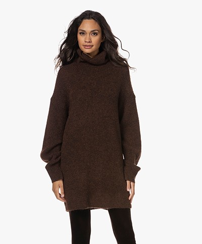 By Malene Birger Derina Mohair Mix Oversized Turtleneck Sweater - Chestnut
