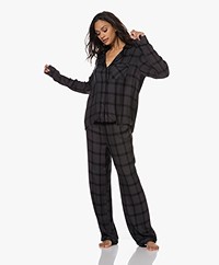Rails Clara Geruite Visgraat Twill Pyjama - Charcoal Onyx 