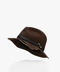 Rag & Bone Wool Floppy Fedora Packable Hat - Brown Melange 