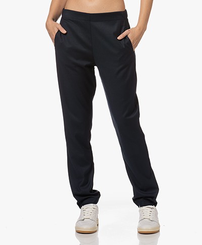 Penn&Ink N.Y Relaxed-fit Pull-on Viscose Blend Pants - Navy