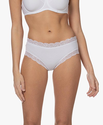 HANRO Cotton Lace Hipster - White