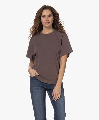 IRO Edjy T-shirt with Cut-Out at Back - Brown
