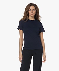 Resort Finest Katoen-Cashmere R-hals T-shirt - Navy