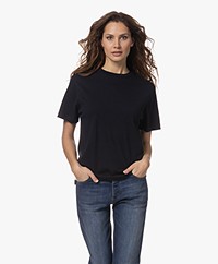 extreme cashmere N°268 Cuba Katoen-Cashmere T-shirt - Navy