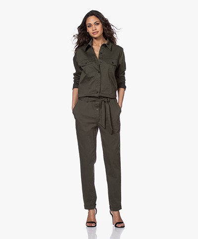 Woman By Earn Bri Stretch Cotton Blend Boiler Suit - Army