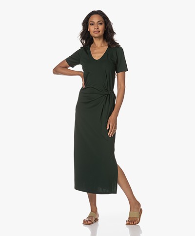 Plein Publique La Filicia Jersey Faux Wrap Dress - Dark Green