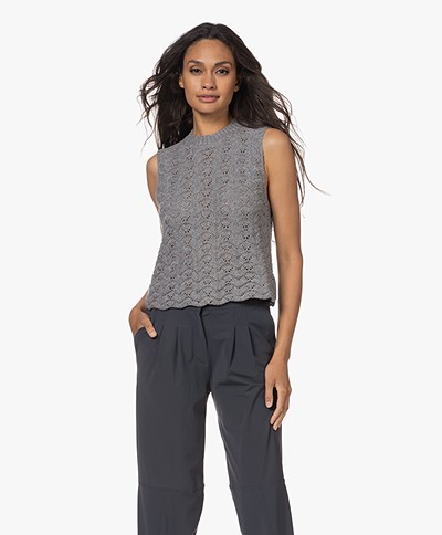 Skin Hilde Father-and-Fan Knitted Tank - Downy Grey