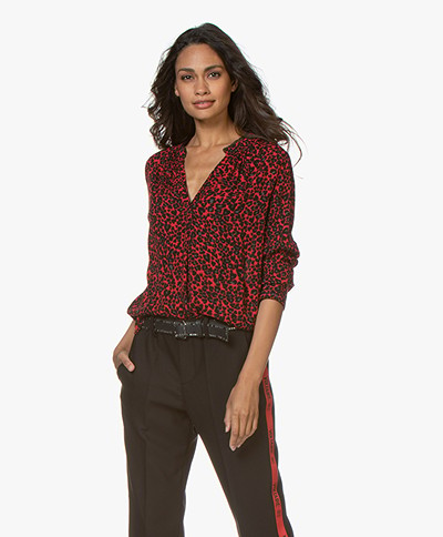 Zadig & Voltaire Tink Viscose Leopard Printed Blouse - Passion