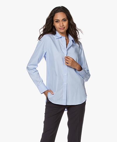 Filippa K Jane Organic Cotton Poplin Shirt - Light BLue