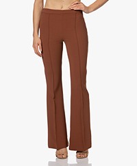 indi & cold Flared Ponte Jersey Pants - Tabaco