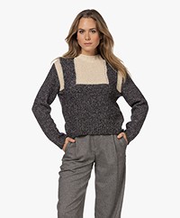 Closed Color-block Wool Blend Sweater - Dark Grey Melange