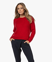 Sibin/Linnebjerg Nanet Chunky Mohair Blend Sweater - Red