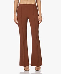 indi & cold Flared Ponte Jersey Pants - Tabaco