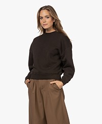 Closed Organic Cotton Blend Logo Sweatshirt - Dark Brown 
