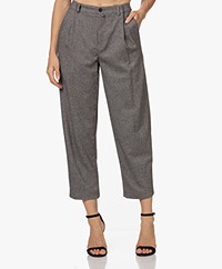 Drykorn Early Viscose-Wool Blend Pleated Pants - Grey