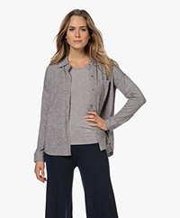 Repeat Wool and Cashmere Knitted Shirt - Light Grey