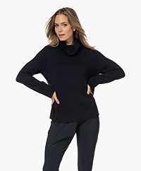Repeat Cotton and Viscose Turtleneck Sweater - Navy