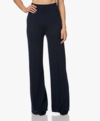 LaSalle Wol-Cashmere Gebreide Broek - Navy