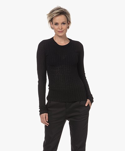 Drykorn Erma Seamless Ribbed Sweater - Black