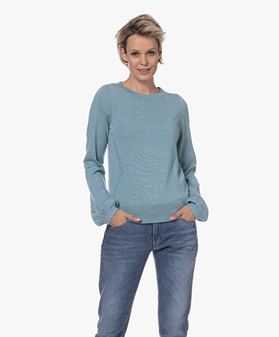 Plein Publique La Coeur Merino Wool Sweater - Misty Bluegreen