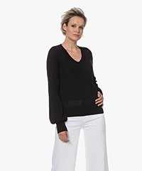 Plein Publique La Victoria Merino Wool Plumetis Sweater - Black