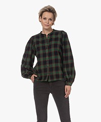 by-bar Day Checkered Flannel Blouse - Hunter