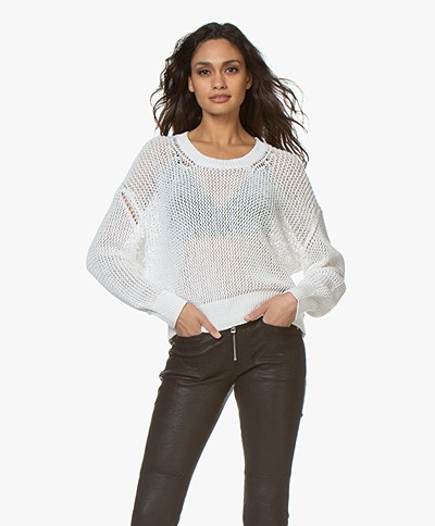IRO Palos Cotton Mesh Sweater - White
