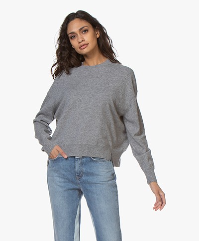 Closed Fine Knitted Merino Blend Sweater - Heather Grey