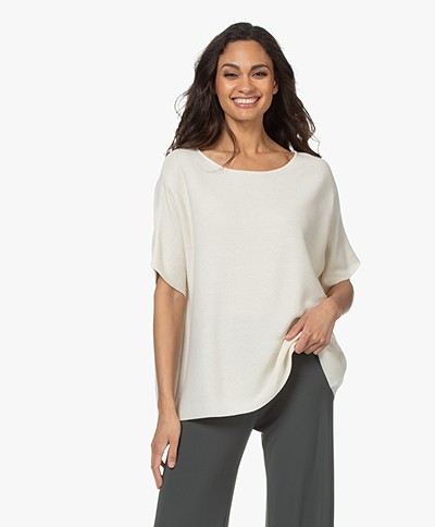 Sibin/Linnebjerg Portal Short Sleeve Sweater - Off-white