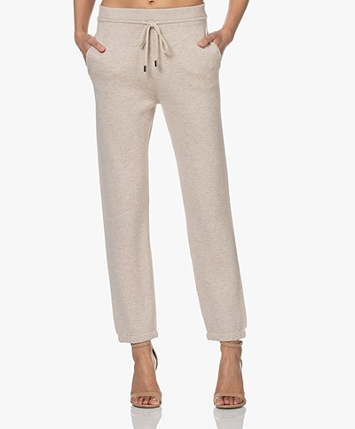 Repeat Knitted Cotton Blend Sweatpants - Beige