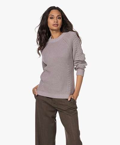 Repeat Knitted Pure Cotton Sweater - Shell