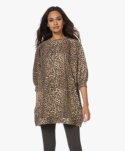 Ragdoll LA Super Oversized Printed Sweatshirt - Brown Leopard