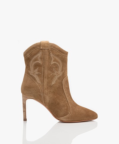 ba&sh Caitlin Suede Ankle Boots - Sand