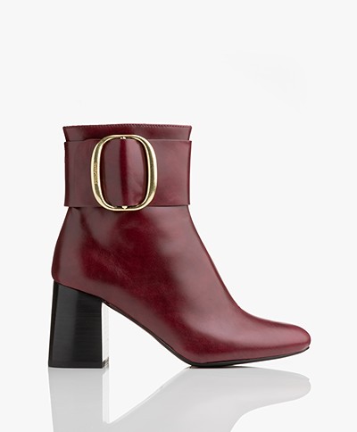 See By Chloé Abby Bowy Leather Ankle Boots - Nisdia