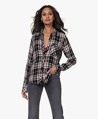 Rails Hunter Checkered Blouse with Lurex - Onyx Rose Gold