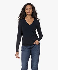 Wolford Aurora Cradle-to-Cradle V-neck Long Sleeve - Admiral