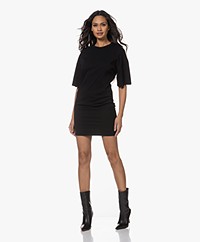 IRO Esmee Pleated Jersey Mini Dress - Black