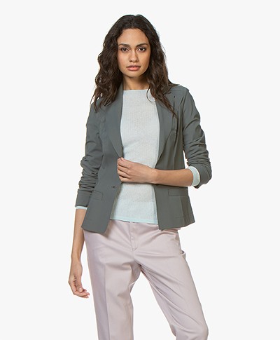 Woman By Earn Juul Bonded Tech Jersey Blazer - Greyish Green