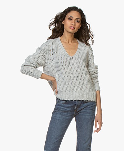 Rag & Bone Arizona Chunky Knitted Sweater - Light Grey