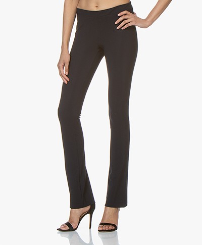 Woman by Earn Nora Flared Tech Jersey Pants - Navy
