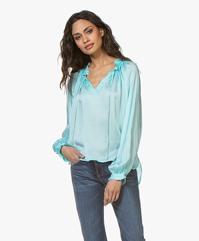 Zadig & Voltaire Theresa Lyocell Satin Blouse - Lagon