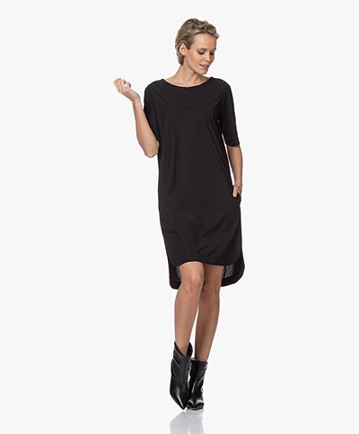 Woman By Earn Cara Tech Jersey Tunic Dress - Black